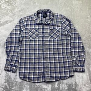 RVCA Boys Plaid Flannel Shirt Long Sleeve‎ Button Up Casual Top Sz XL Western